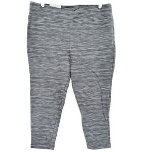Terra & Sky Women's Space Dye Grey Capri Legging Plus Size 1X (16W-18W) NWT
